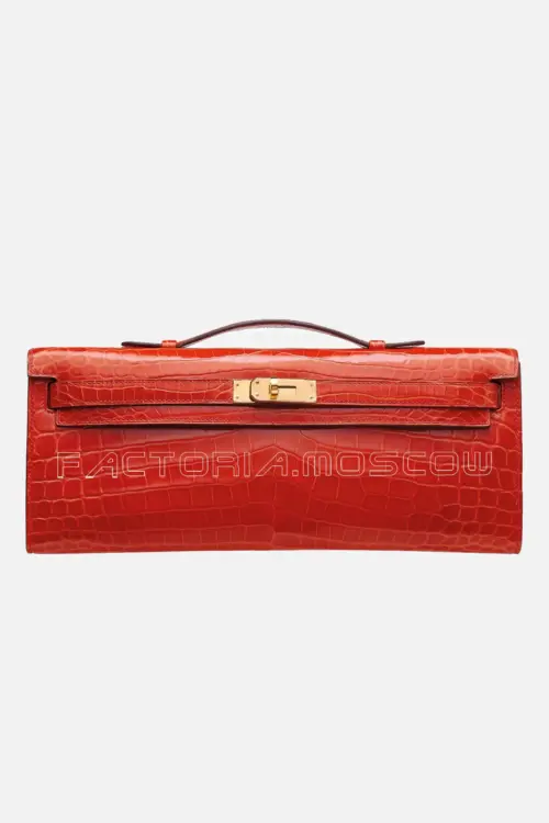 Hermes Kelly Cut Shiny With Gold Hardware