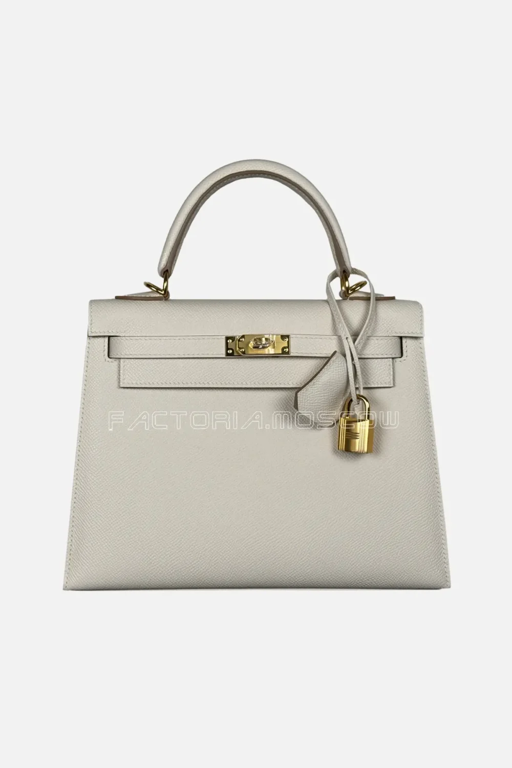 Hermes Kelly Sellier 25 Epsom Color Craie Hardware GHW