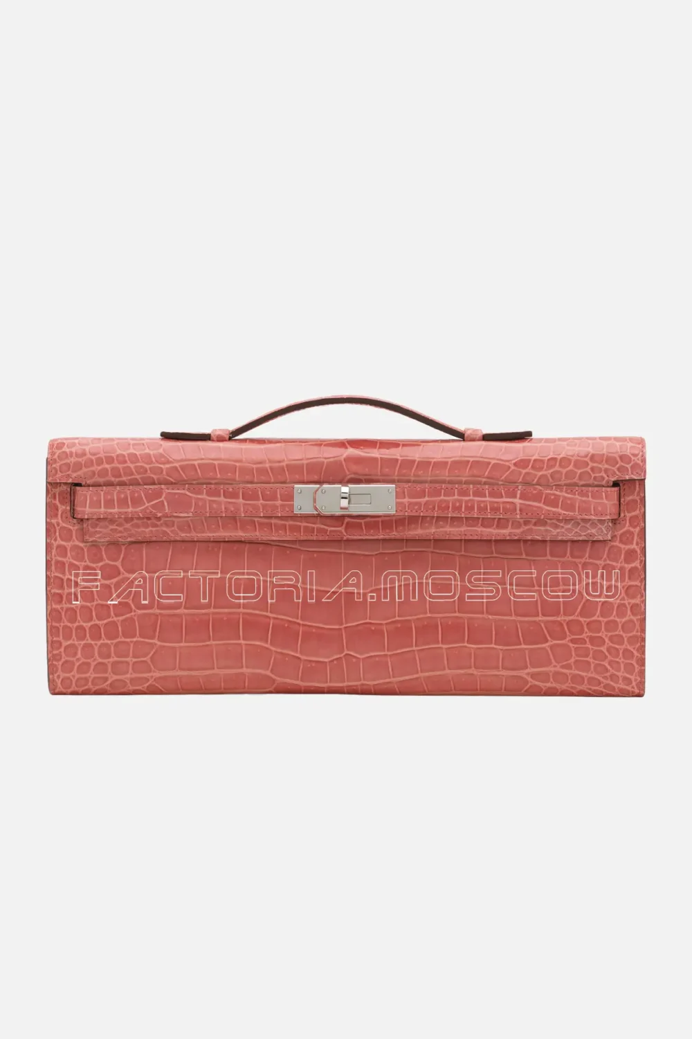 Hermes Kelly Cut Shiny Porosus Crocodile With Palladium Hardware