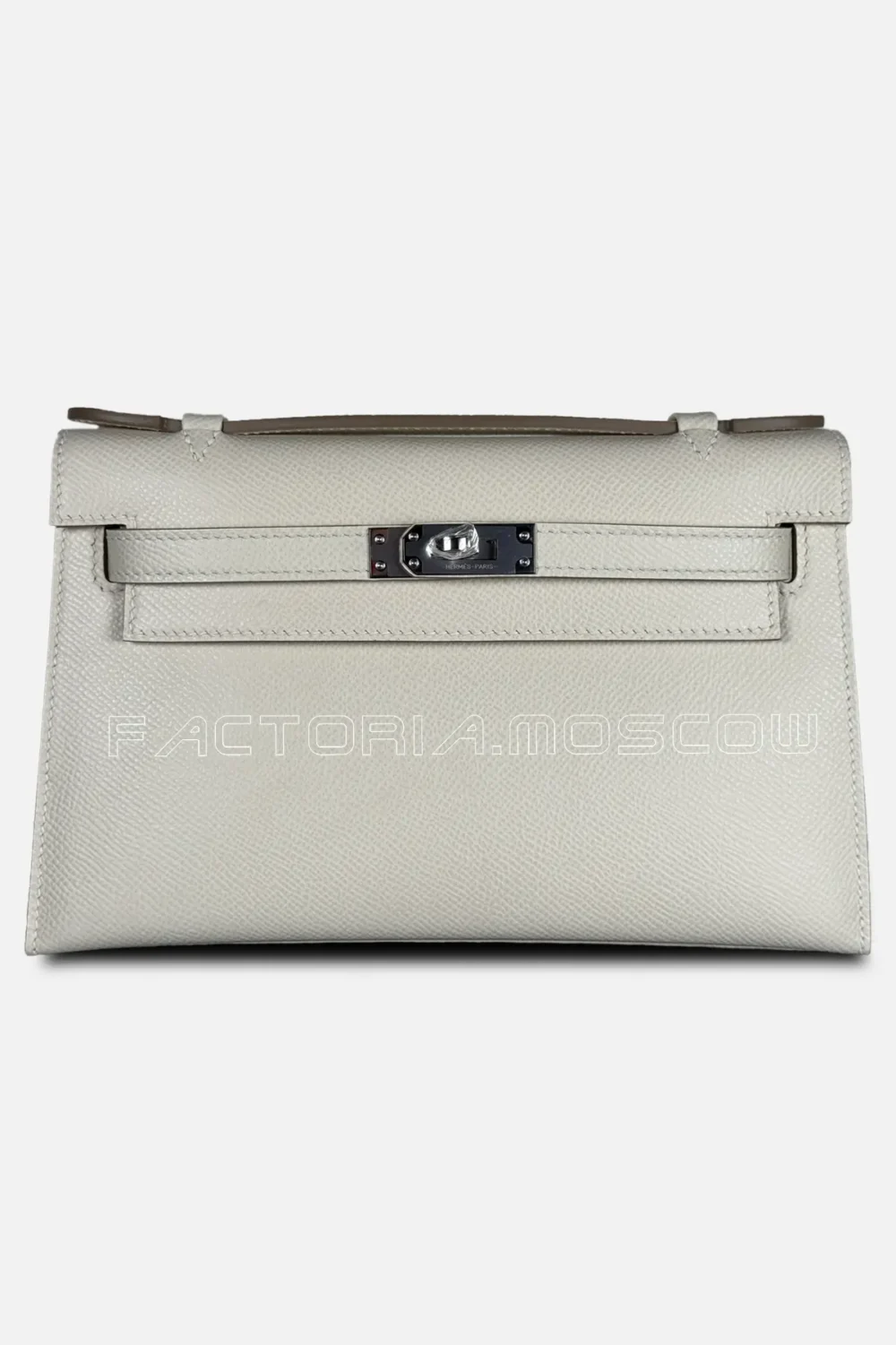 Hermes Kelly Pochette Epsom Color Craie PHW