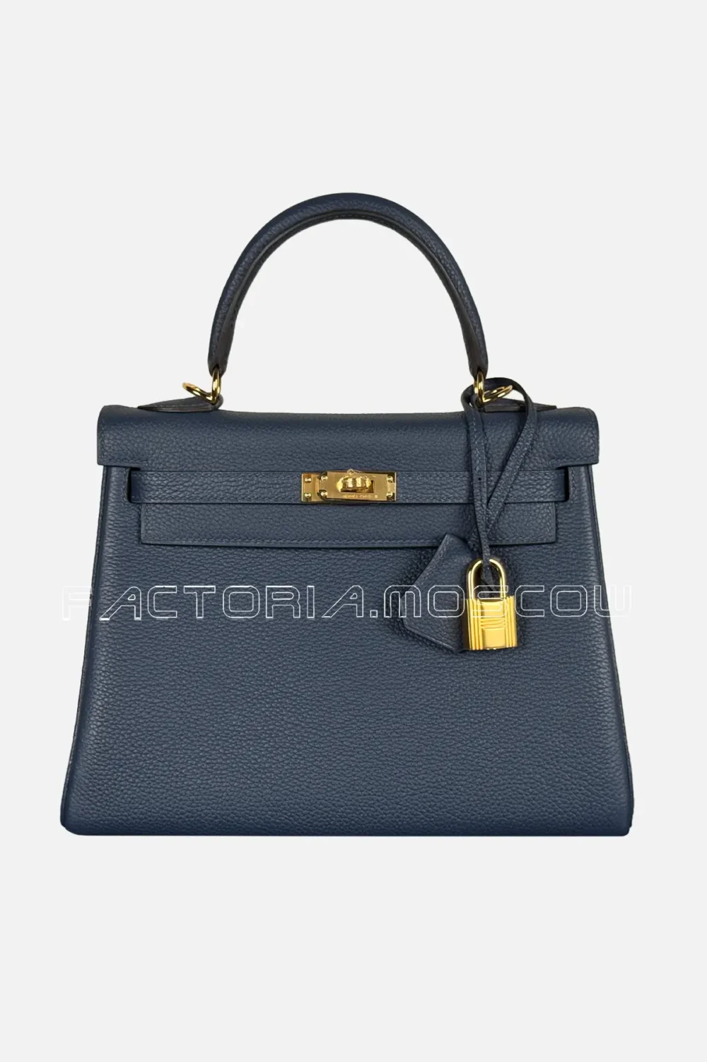 Hermes Kelly Retourne 25 Togo Color Blue Sapphire GHW