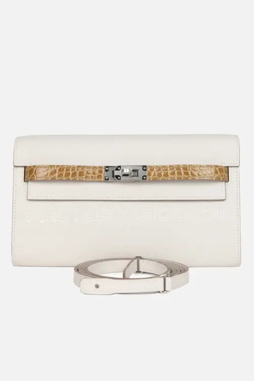 Hermès Kelly Wallet To Go Touch Gris Pale Epsom And Beige Sable Shiny Alligator Palladium Hardware