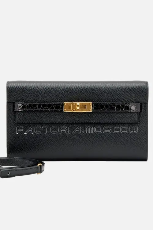 Hermès Kelly To Go Wallet Touch Epsom And Shiny Alligator Gold Hardware