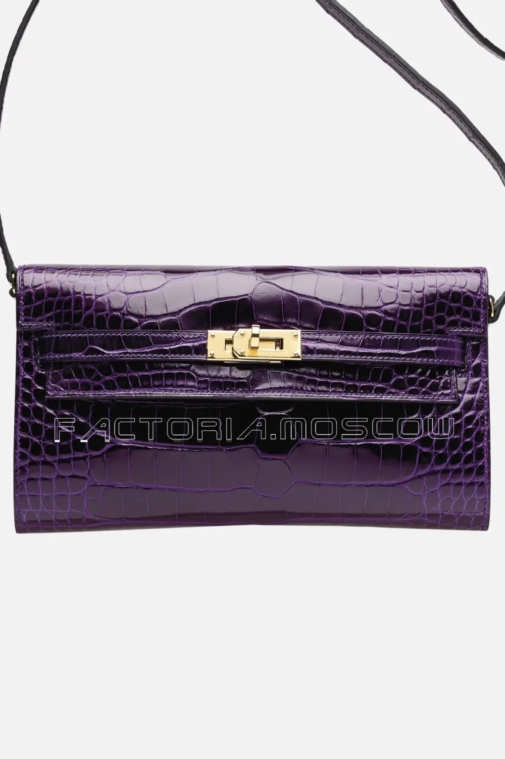 Hermes Kelly To Go Shiny Alligator With Gold Hardware