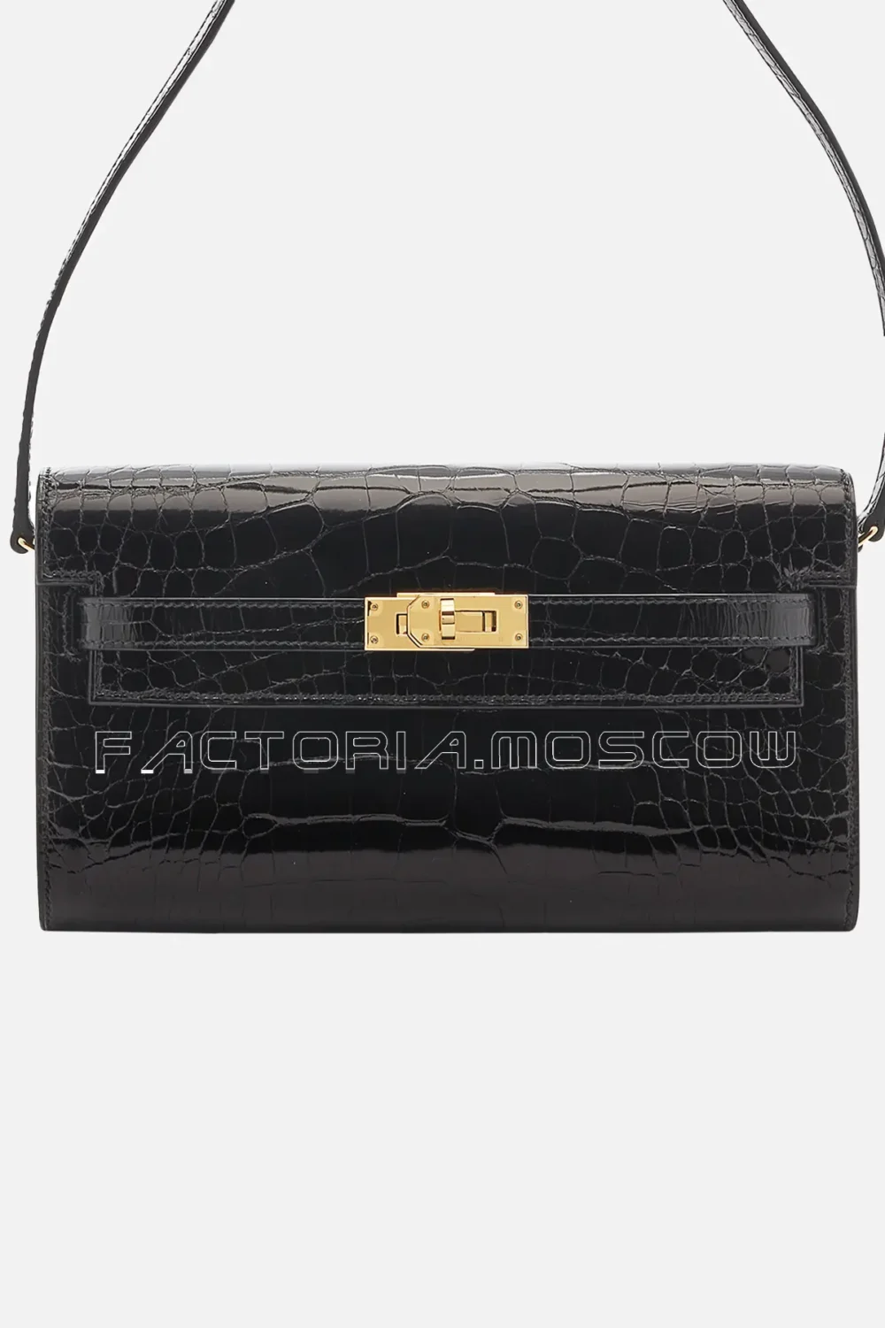 Hermes Kelly To Go Shiny Alligator With Gold Hardware