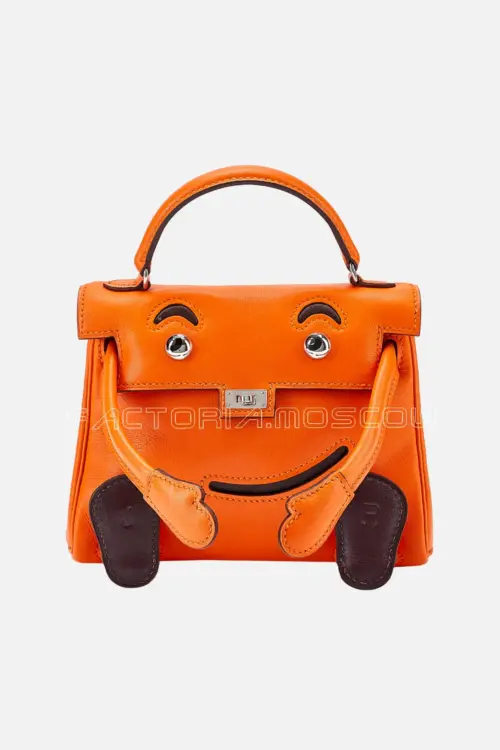 Hermès Kelly Doll Quelle Idole Orange H And Chocolat Palladium Hardware