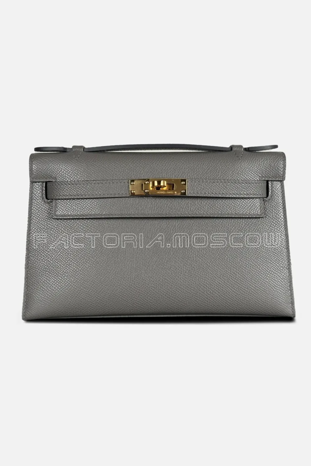Hermes Kelly Pochette Epsom Color Gris Meyer GHW