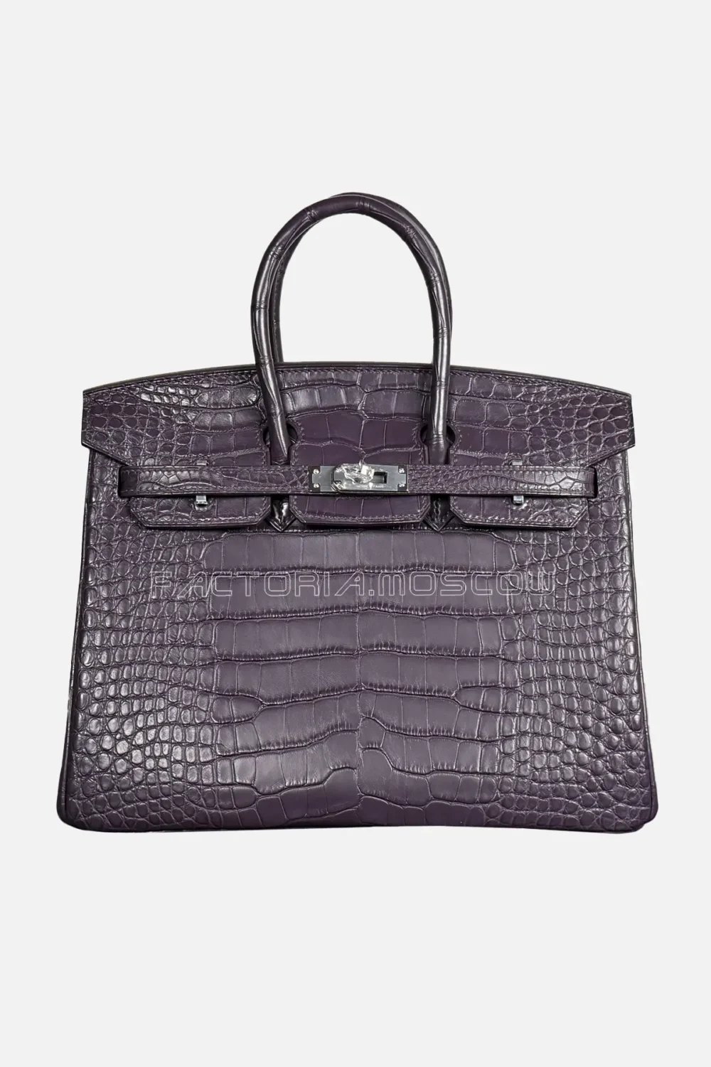 Hermes Birkin 25 Alligator Matte Color Raisin Hardware PHW