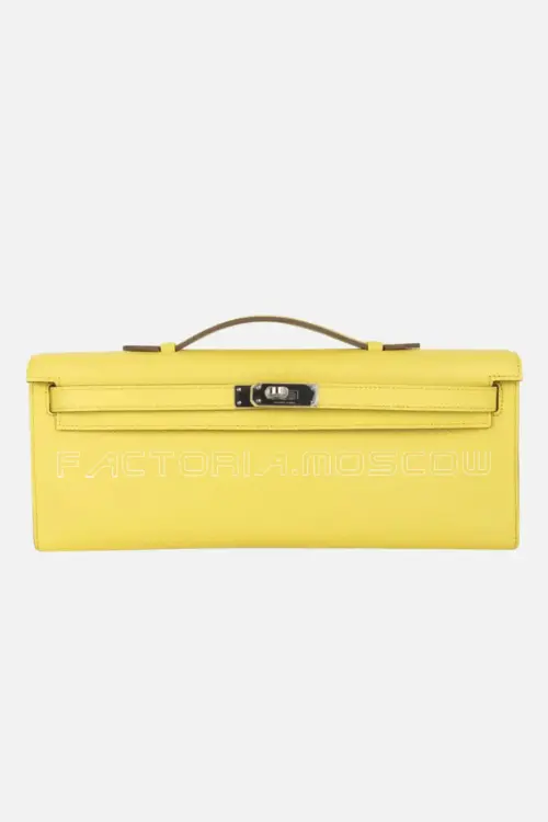 Hermes Kelly Cut Clutch Hardware Palladium