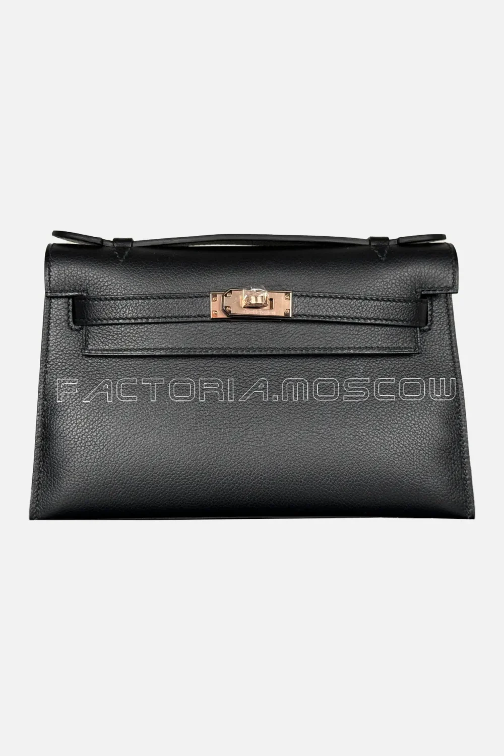 Hermès Kelly Pochette Evercolor Color Black RGHW
