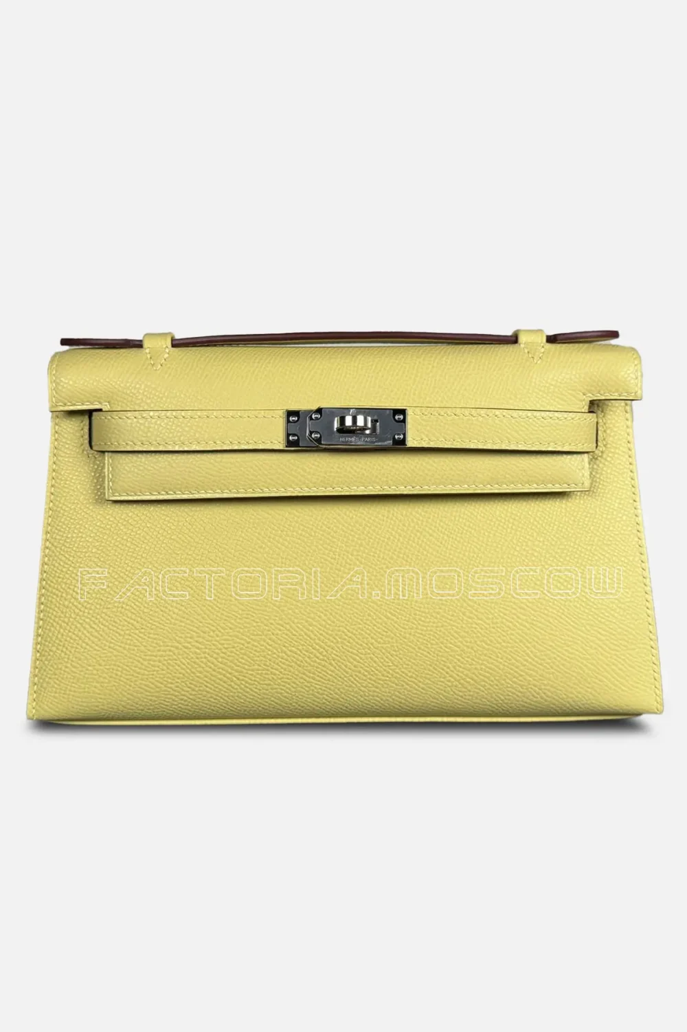 Hermes Kelly Pouchette Epsom Color Jaune Poussin PHW