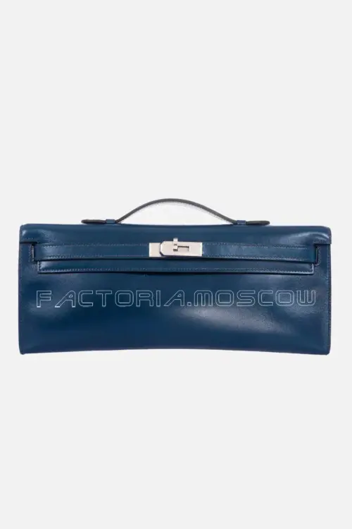 Hermes Kelly Cut Clutch Box Palladium Hardware