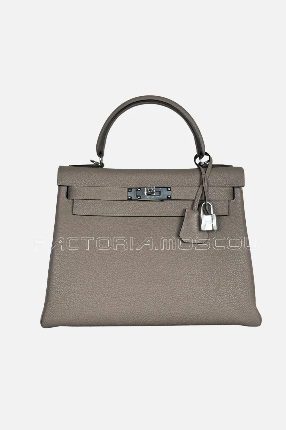 Hermes Kelly Retourne 28 Togo Color Gris Asphalt PHW
