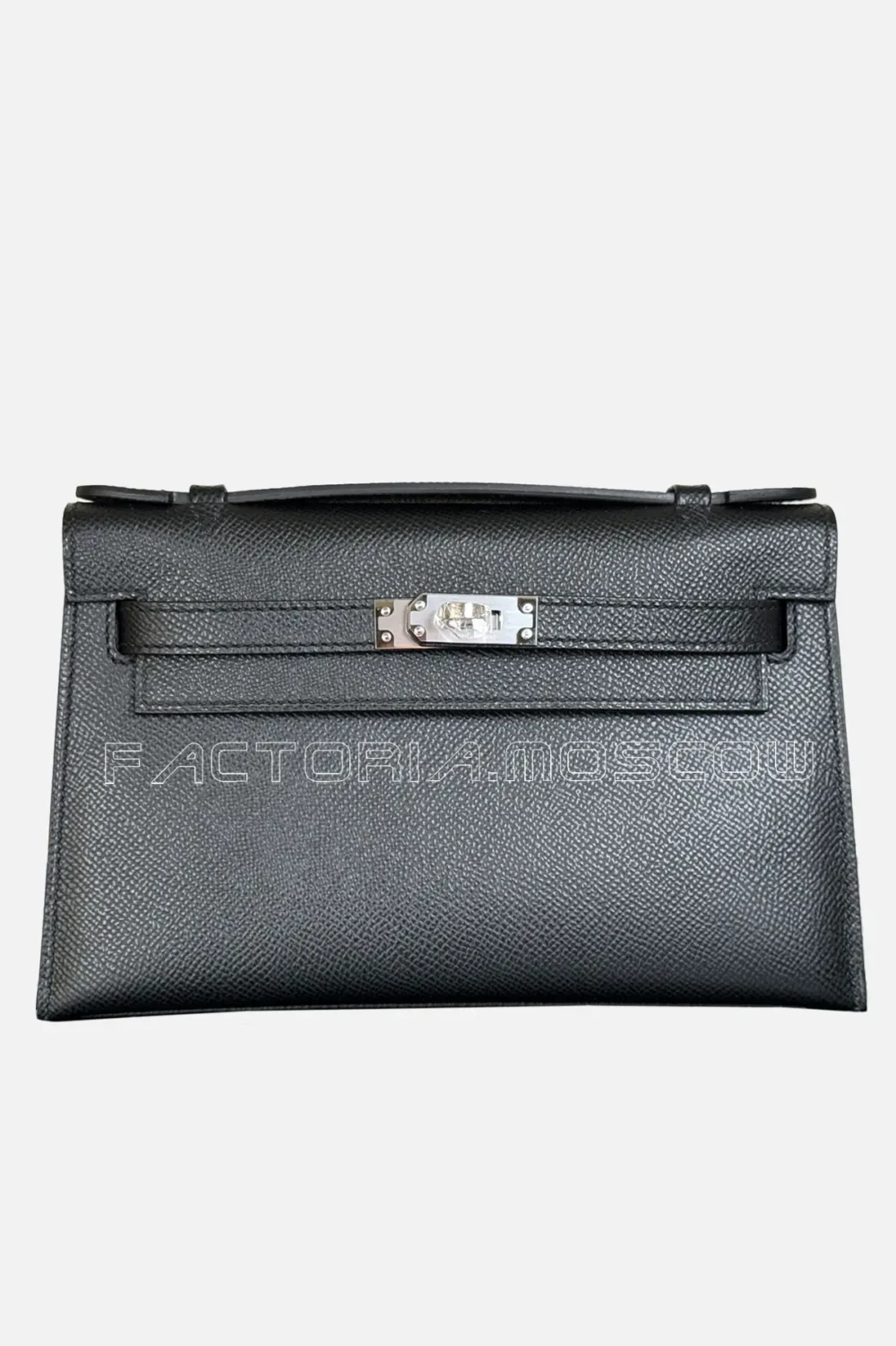 Hermes Kelly Pochette Epsom Color Black Hardware PHW