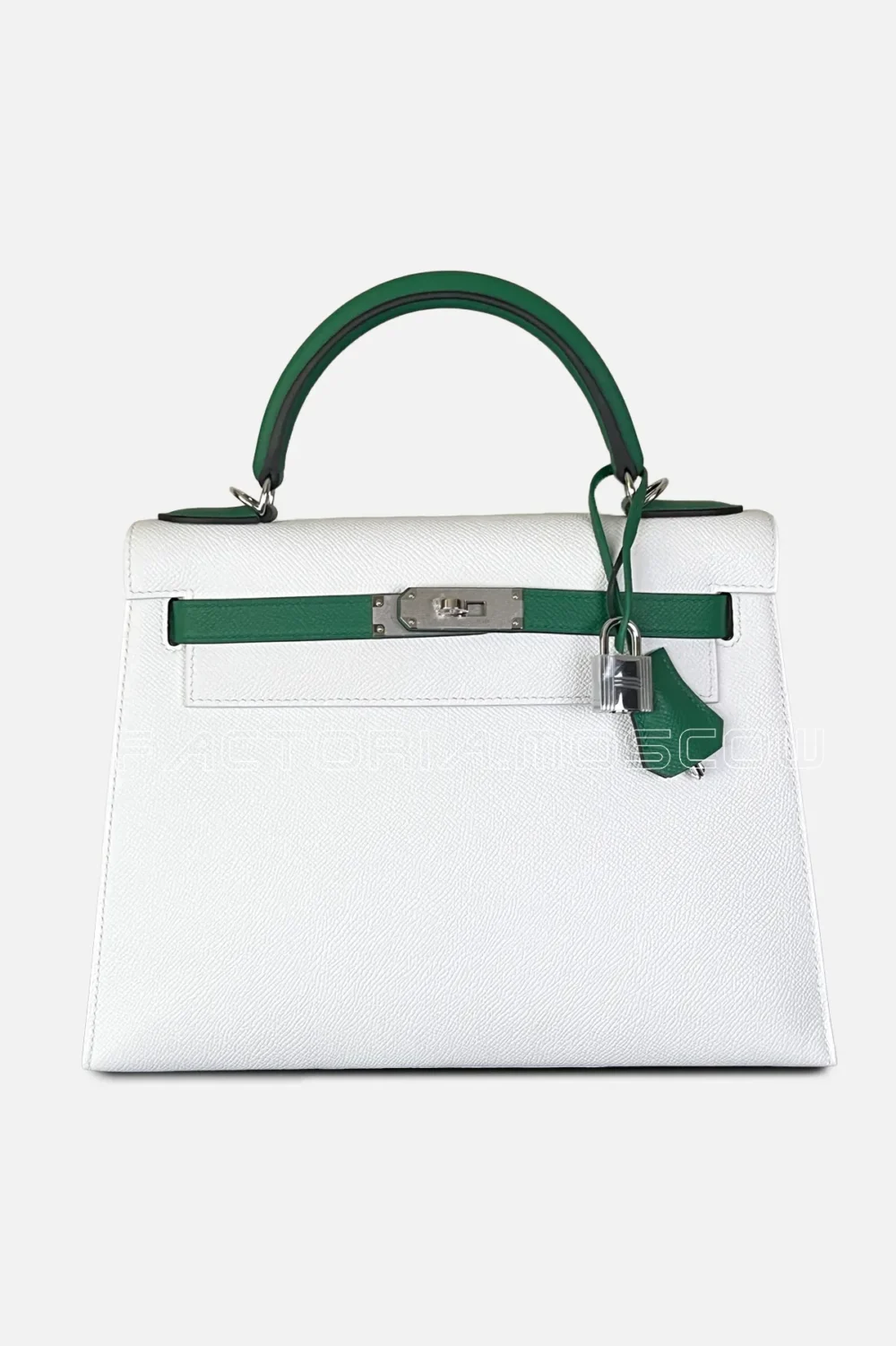 Hermes Kelly Sellier 28 Special Order (HSS) Epsom Color White/Vert Vertigo PHW