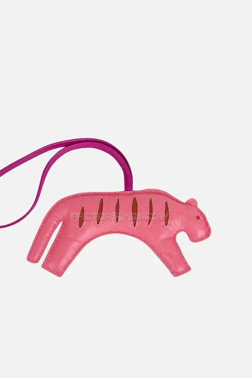 Hermes Rooroo Tiger Bag Charm Rose Azalee