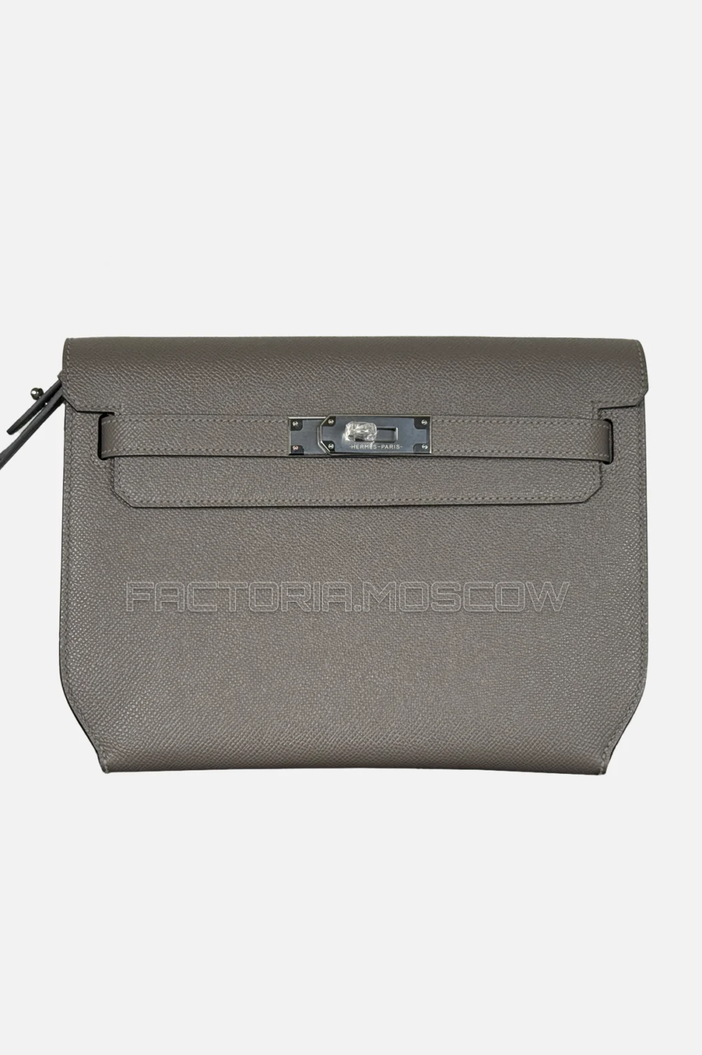 Hermes Kelly Depeches 25 Epsom Color Gris Etain PHW