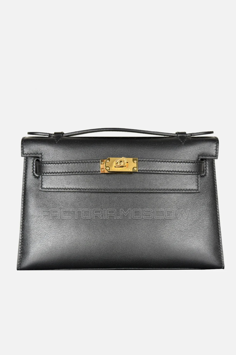 Hermes Kelly Pochette Swift Color Black GHW