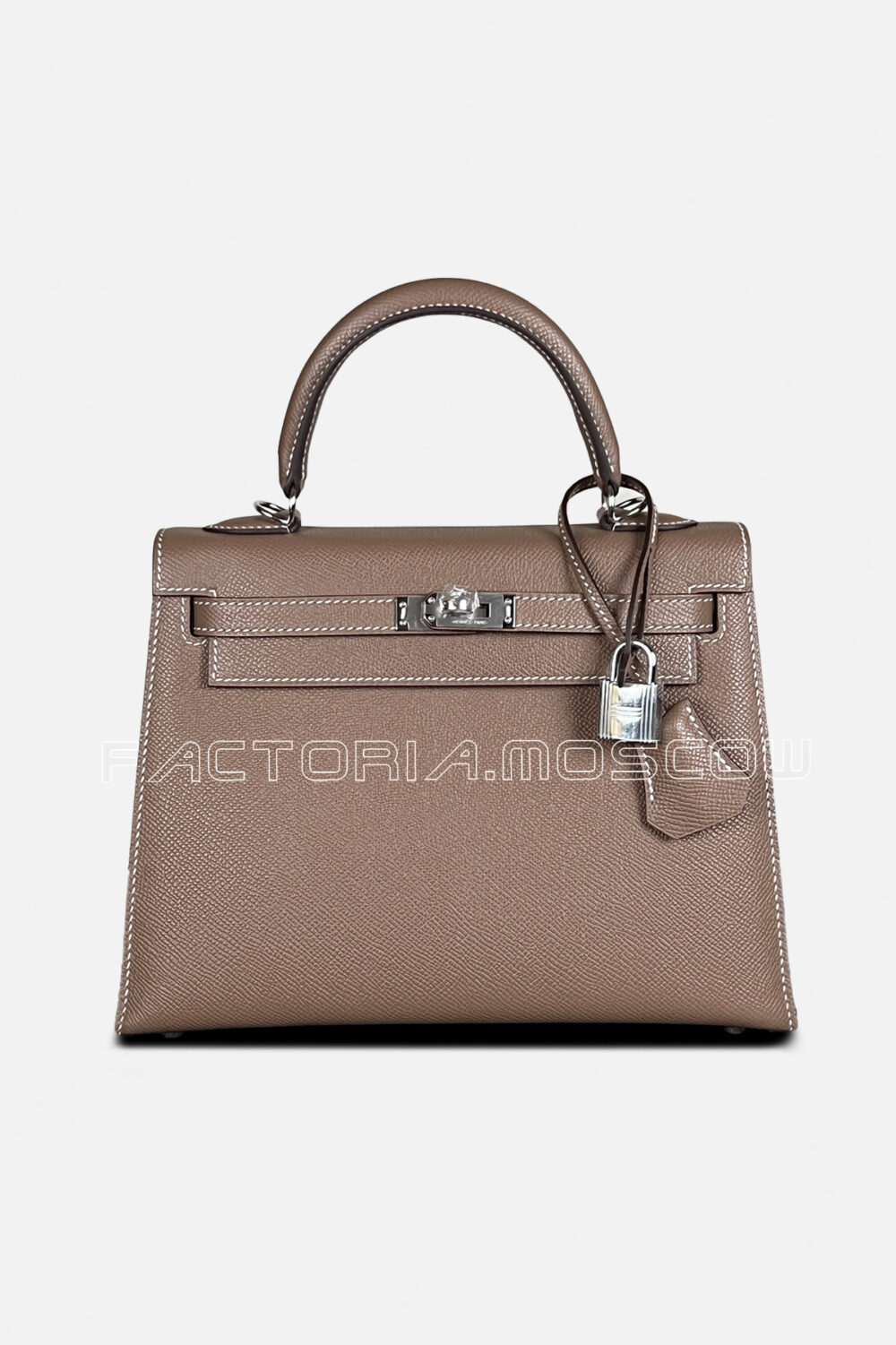 Hermes Kelly Sellier 25 Epsom Color Etoupe PHW