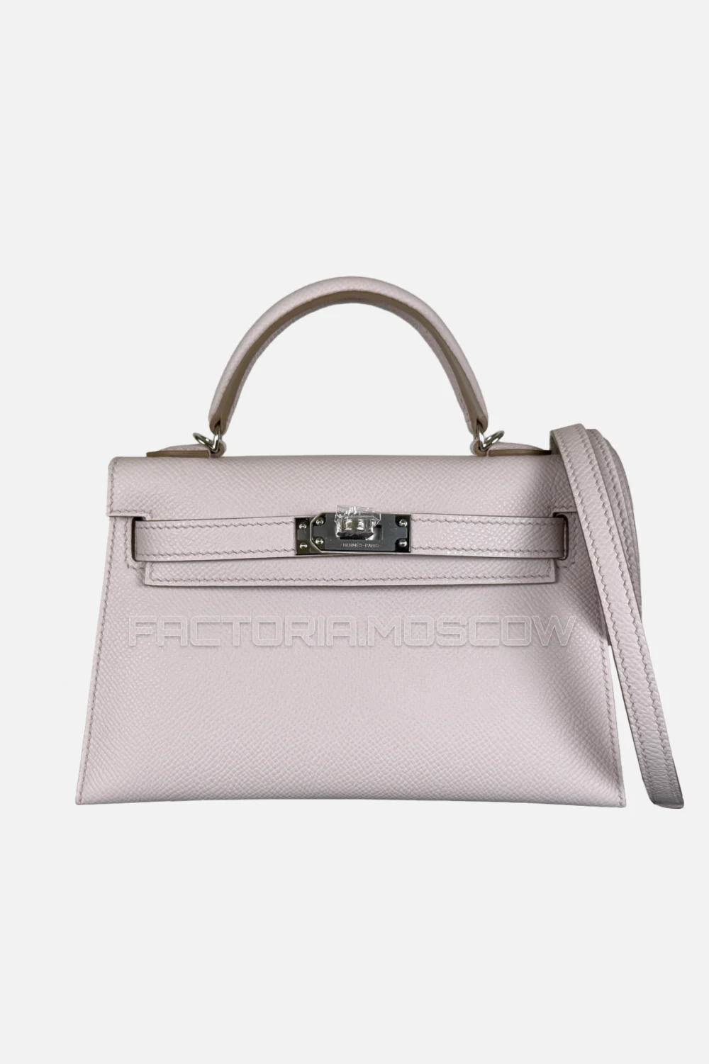 Hermes Kelly Mini 20 Color Mauve Pale Epsom PHW