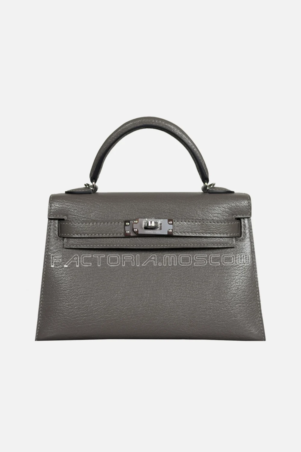 Hermès Kelly Mini 20 Chèvre Color Gris Etain PHW