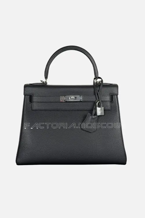 Hermès Kelly Retourne 28 Togo Color Black PHW