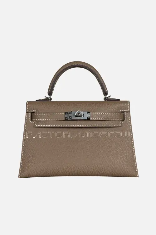Hermès Kelly Mini 20 Epsom Color Etoupe PHW