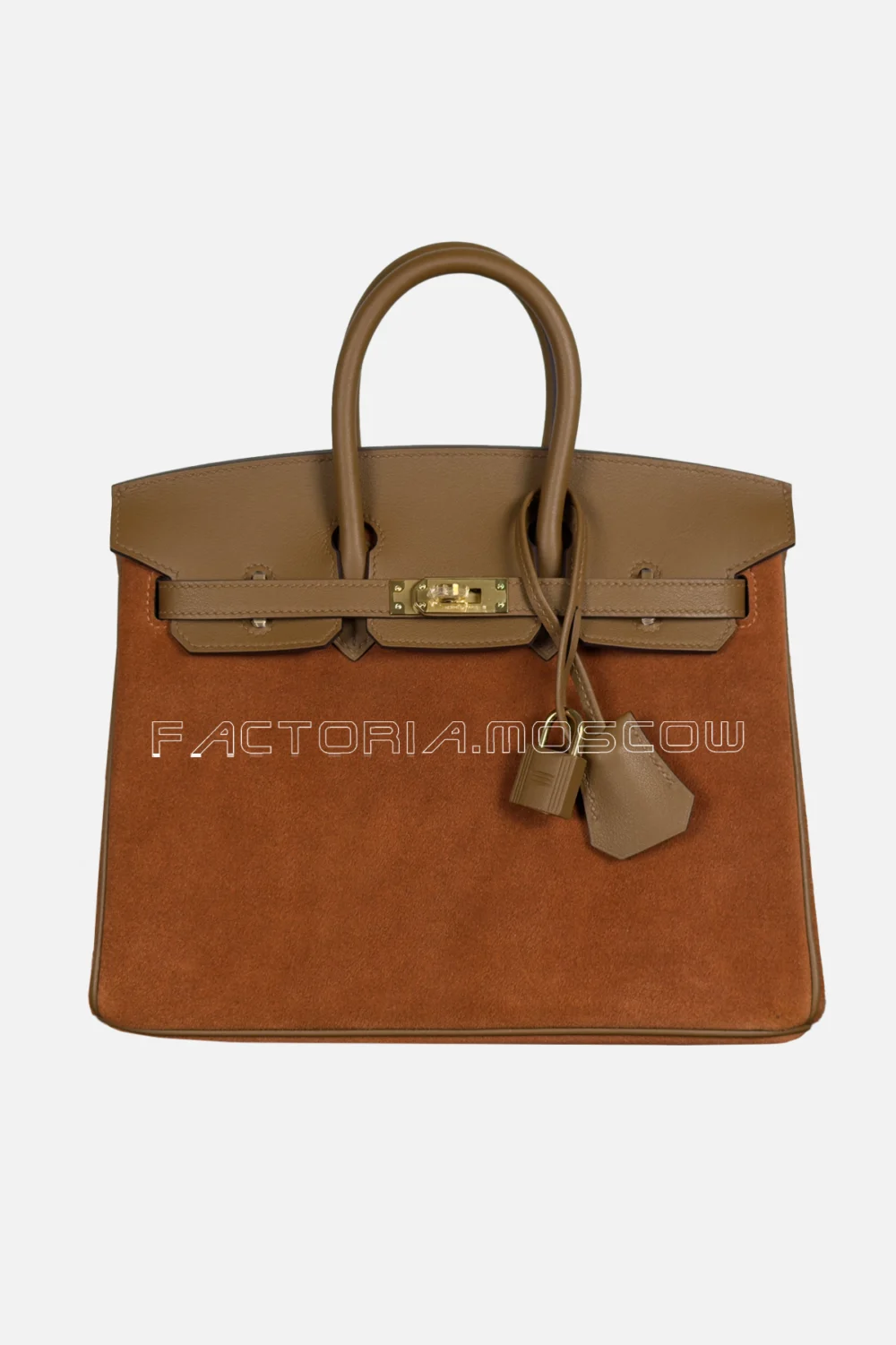 Hermes Birkin 25 Caillou Grizzly Gold and Alezan Swift GHW