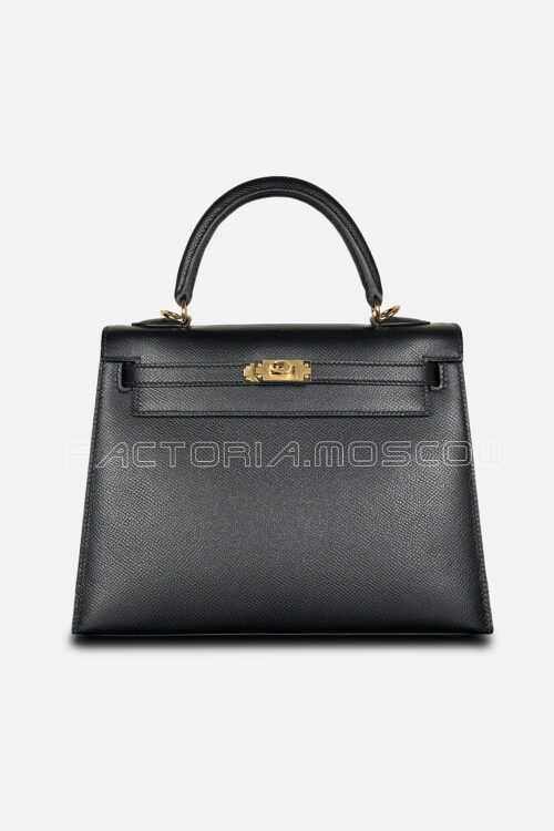 Hermes Kelly Sellier 25 Epsom Color Black GHW