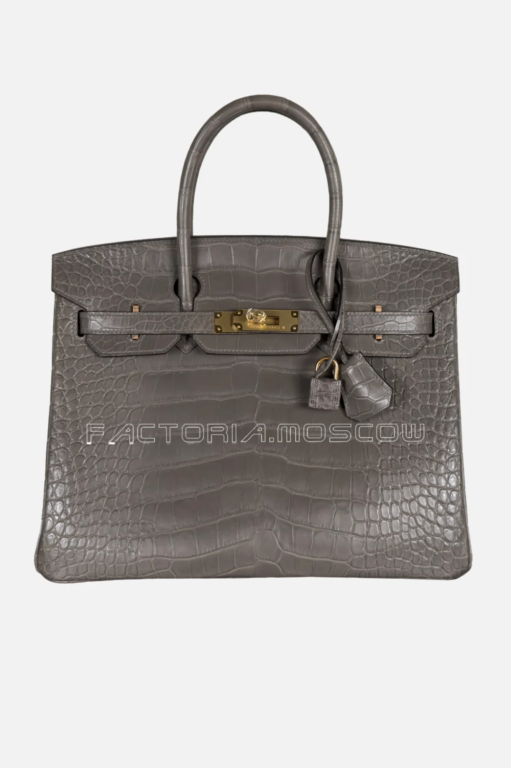 Hermes Birkin 30 Alligator Matte Color Gris Meyer GHW