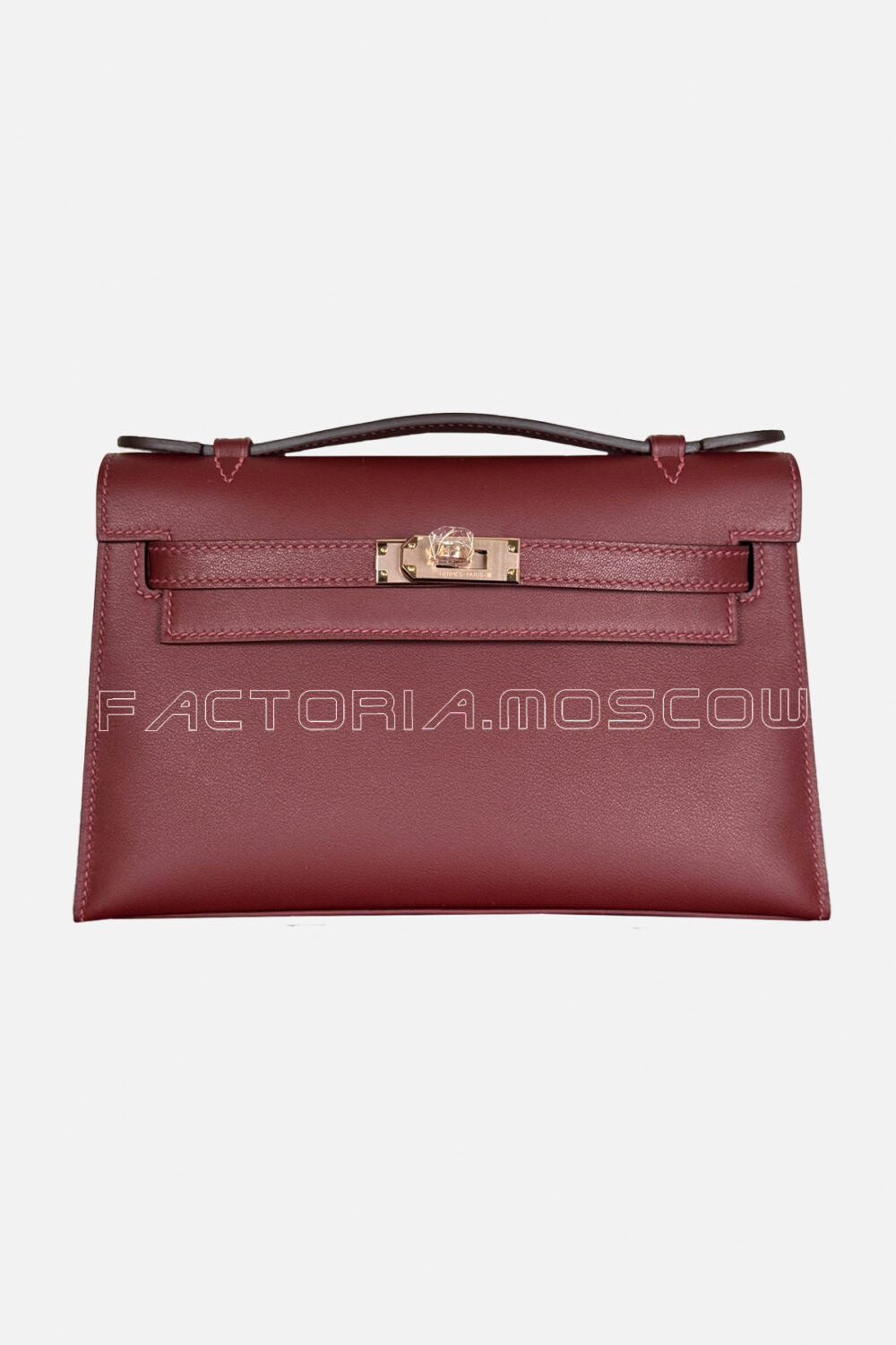Hermes Kelly Pochette Swift Color Rouge H RGHW