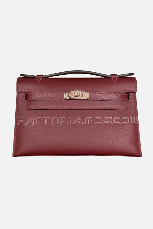 Hermes Kelly Pochette Swift Color Rouge H RGHW