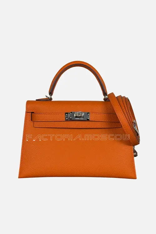 Hermes Kelly Mini 20 Epsom Color Orange PHW