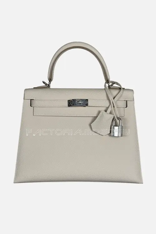 Hermes Kelly Sellier 25 Epsom Color Craie Phw
