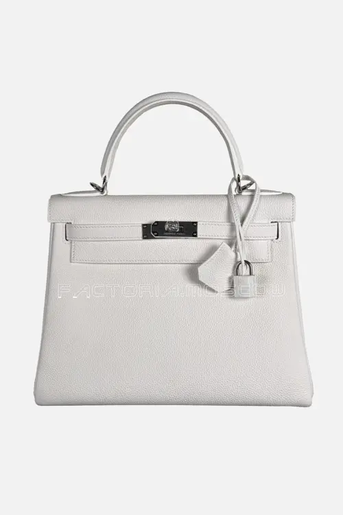 Hermes Kelly Retourne 28 Togo Color White Phw