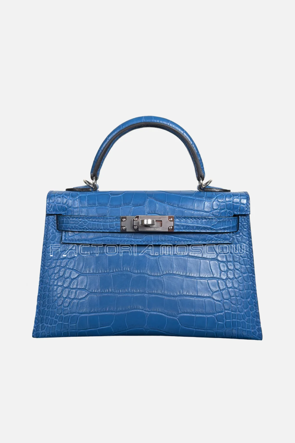 Hermes Kelly Mini 20 Alligator Matte Color Blue Zellige Phw