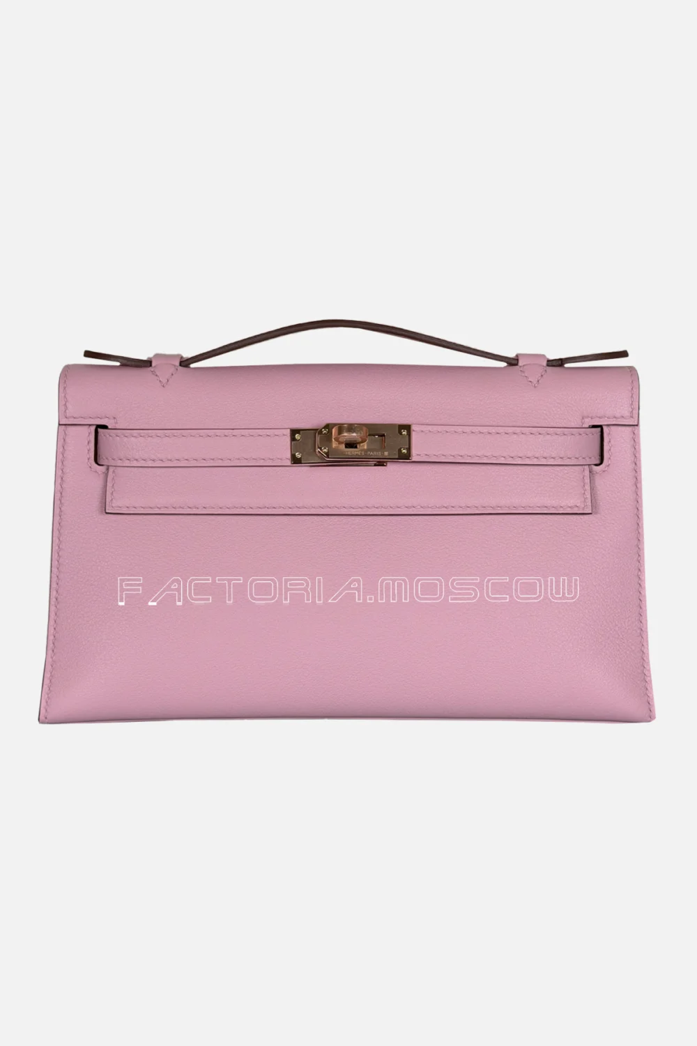 Hermes Kelly Pochette Swift Color Mauve Sylvestre Rghw