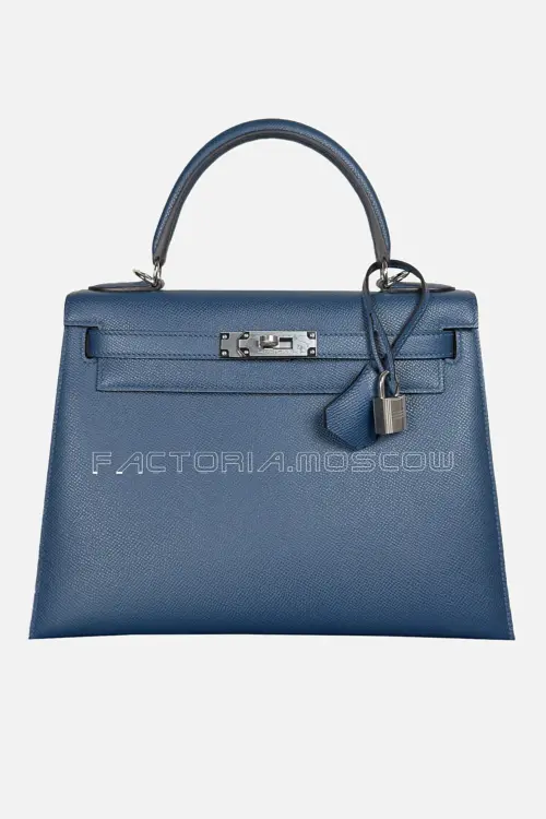 Hermes Kelly Sellier 28 Epsom Color Deep Blue Phw