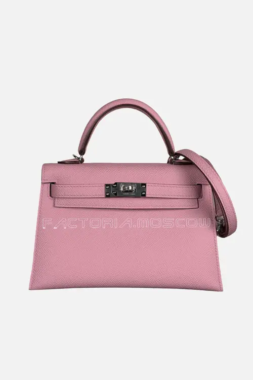 Hermes Kelly Mini 20 Epsom Color Mauve Sylvestre PHW