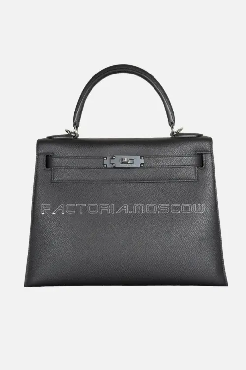 Hermes Kelly Sellier 28 Epsom Color Black PHW
