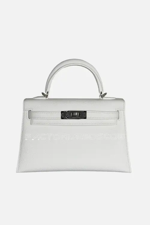 Hermes Kelly Mini 20 Epsom Color New White PHW