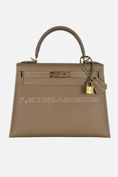 Hermes Kelly Sellier 28 Epsom Color Etoupe GHW
